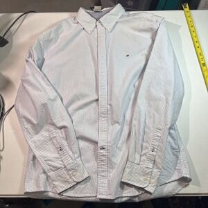 Tommy Hilfiger Men's Custom Fit XL Button Down NWT Blue Striped